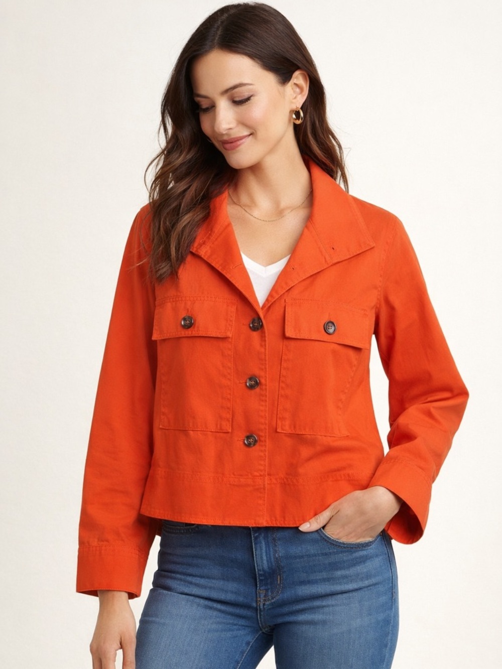 CAbi Bright Orange Utility Jacket